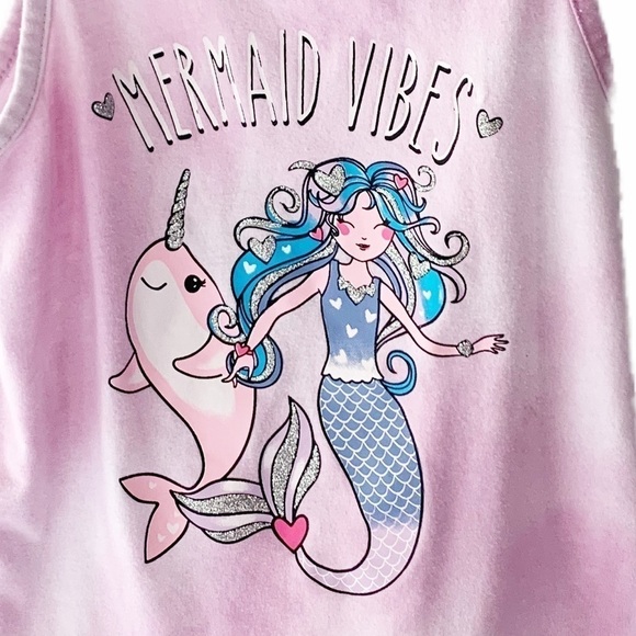 Wonder Nation Mermaid Fashion Sleeveless Pink Tank Girls 6-6X. - Picture 4 of 7